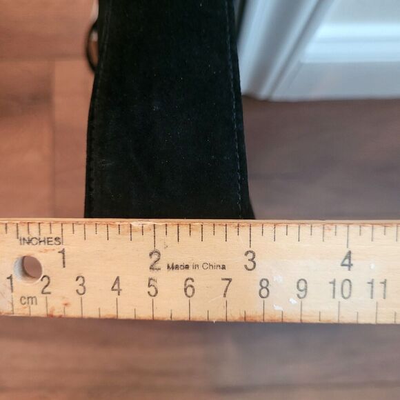 Vintage Boho Suede Fringe Purse Black Ward 1970s Style NEW FLAW READ - Picture 13 of 16